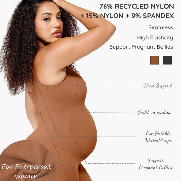 BodyFlexx Maternity Catsuit Jumpsuit | Back Support | Padded Breast Support - Picture 6 of 12